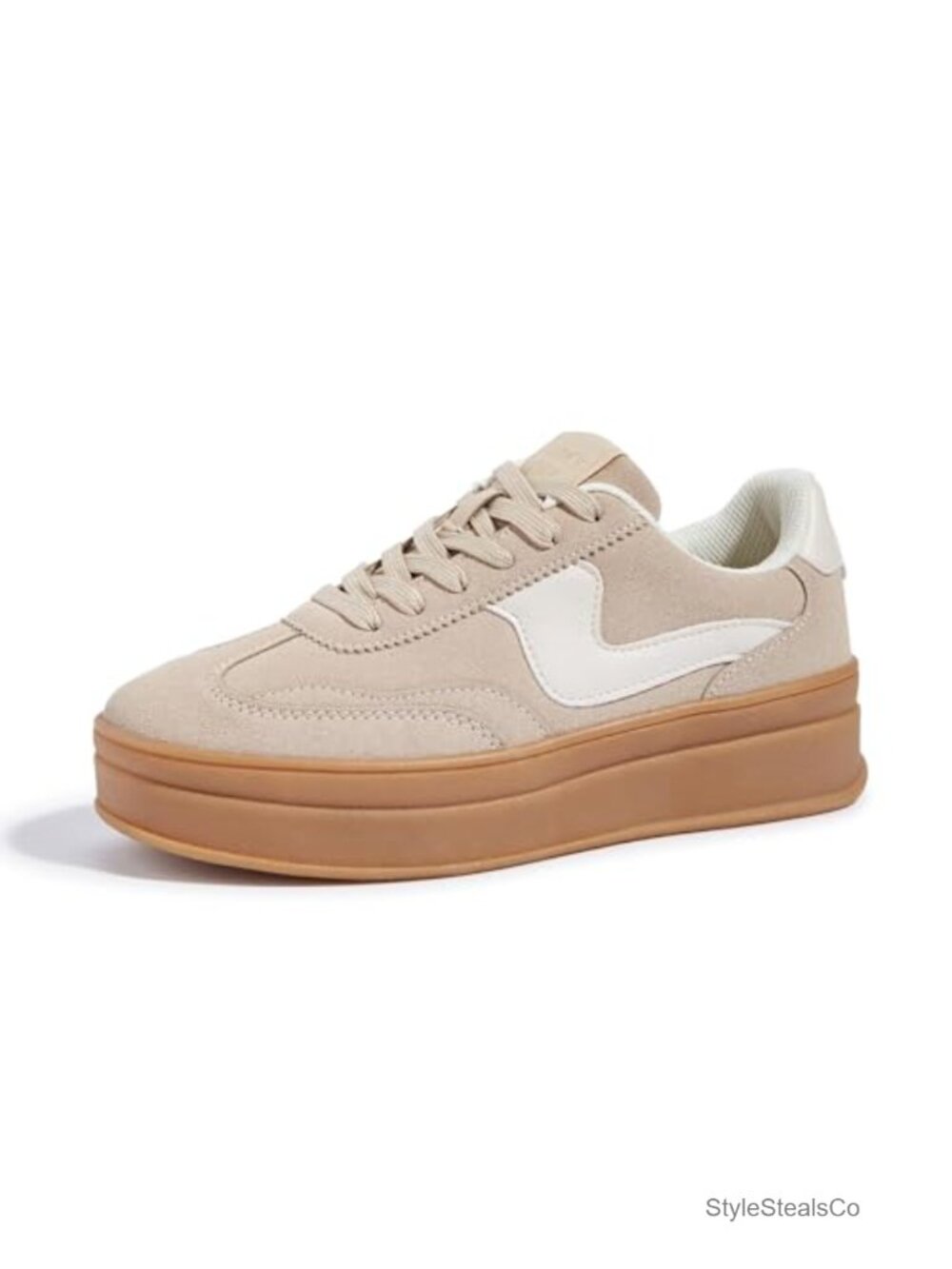 Women's Platform Fashion Sneakers Thick Sole Faux Leather Suede